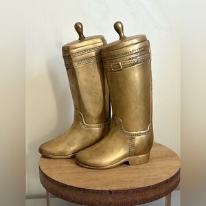Ralph Lauren Brass Western Cowboy Boot Bookends - Pair